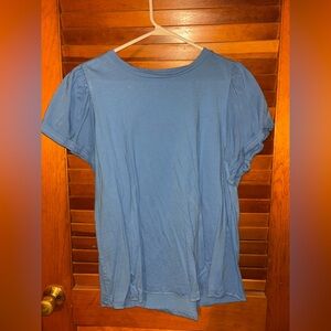 Maurices Blue Ruffled Short Sleeve T-Shirt